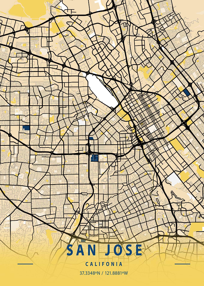 San Jose Yellow City Map