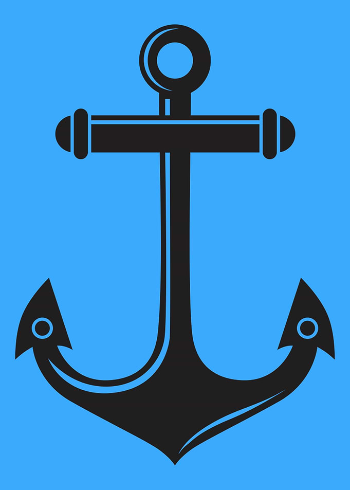 Ship Anchor in Black