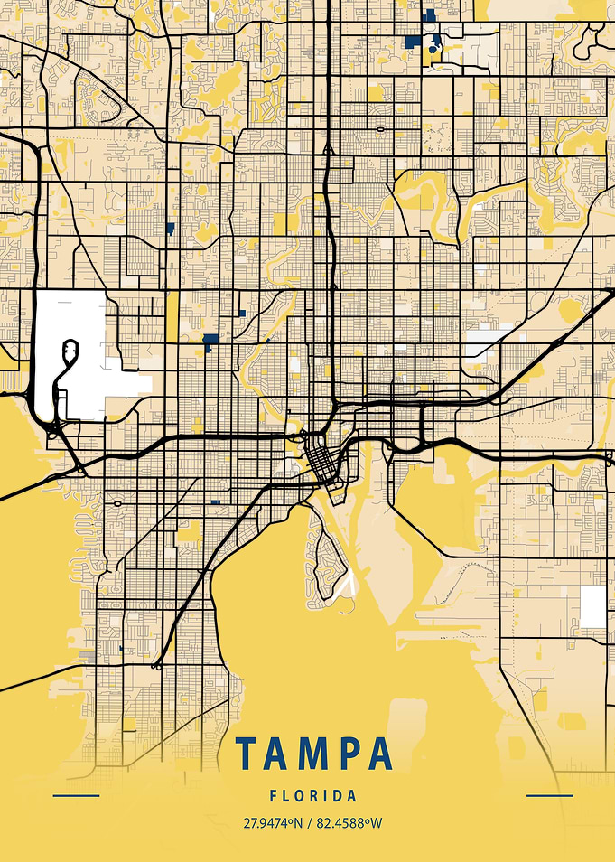 Tampa Yellow City Map