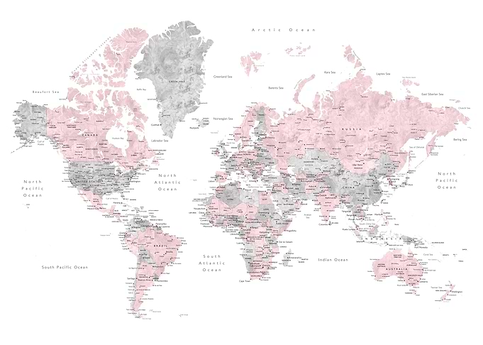 Detailed world map Xenia
