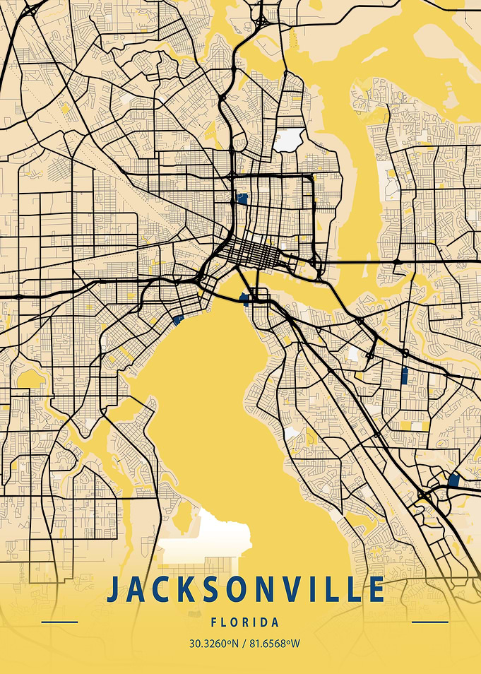 Jacksonville Yellow Map