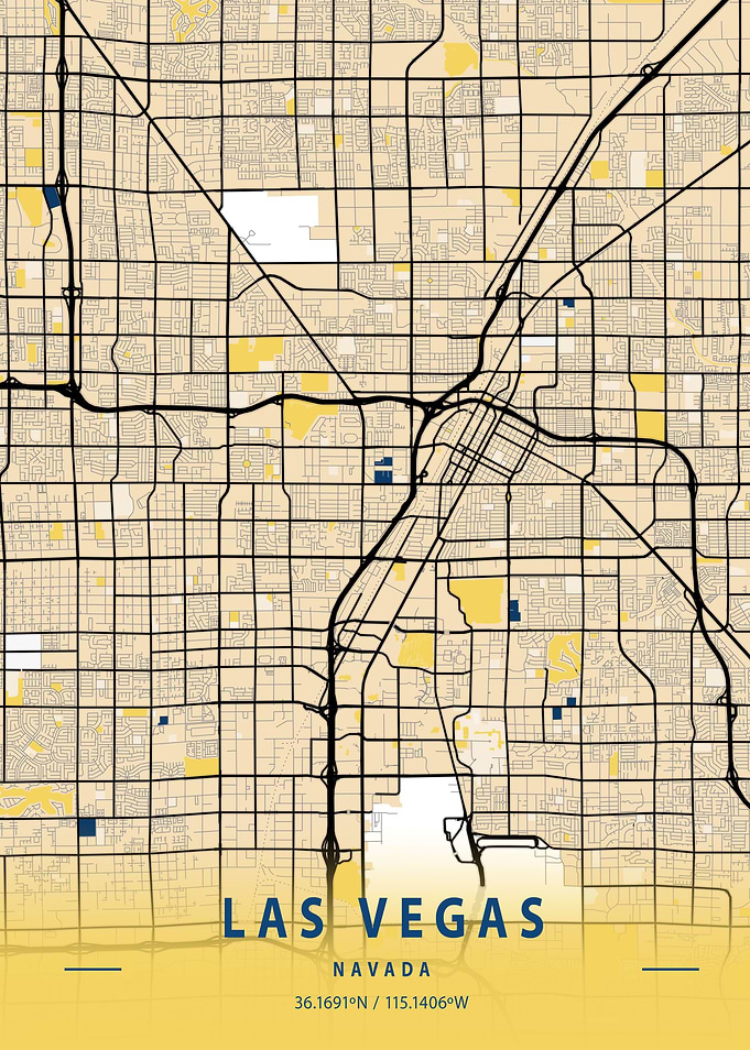 Las Vegas Yellow City Map