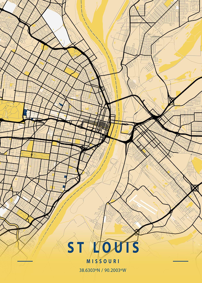 St Louis Yellow City Map