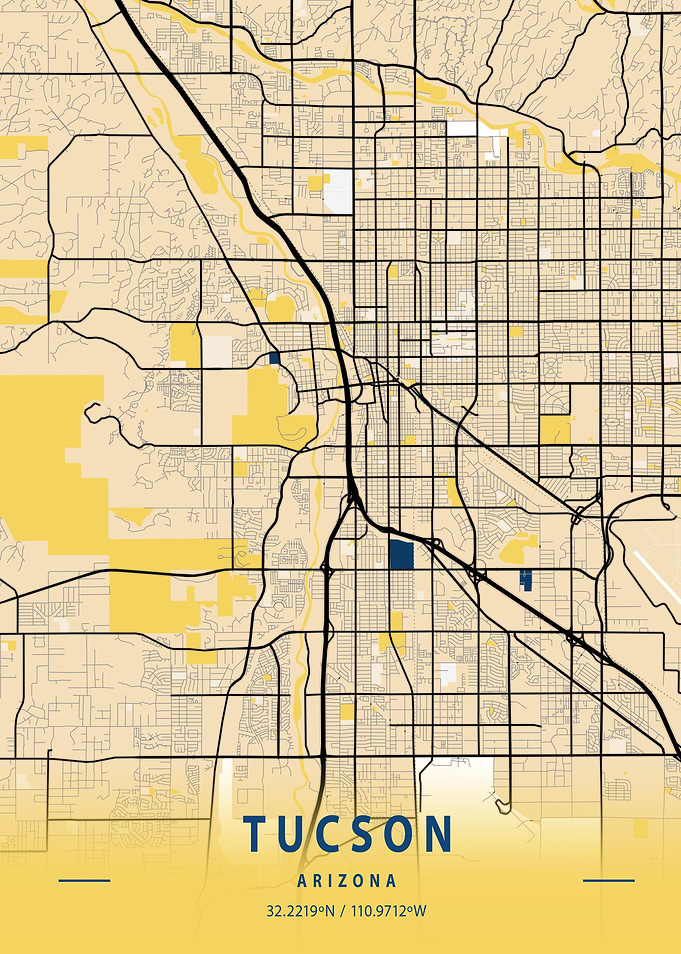 Tucson Yellow City Map