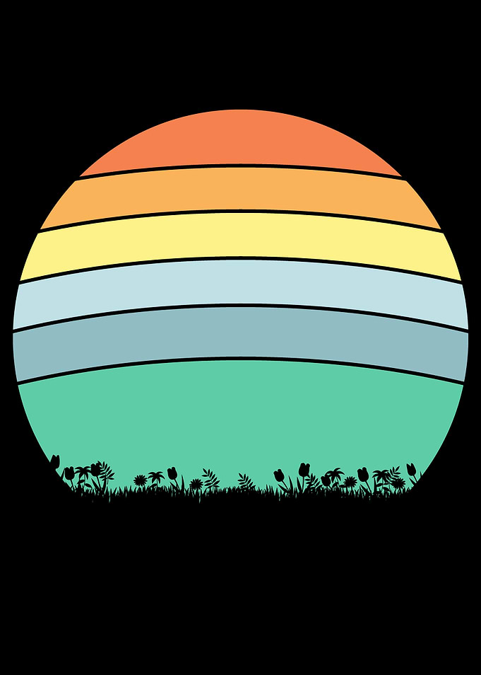 retro sunset rainbow
