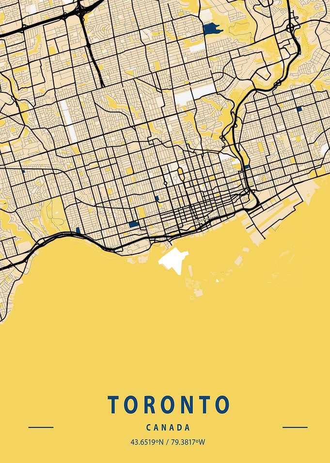 Toronto Yellow City Map