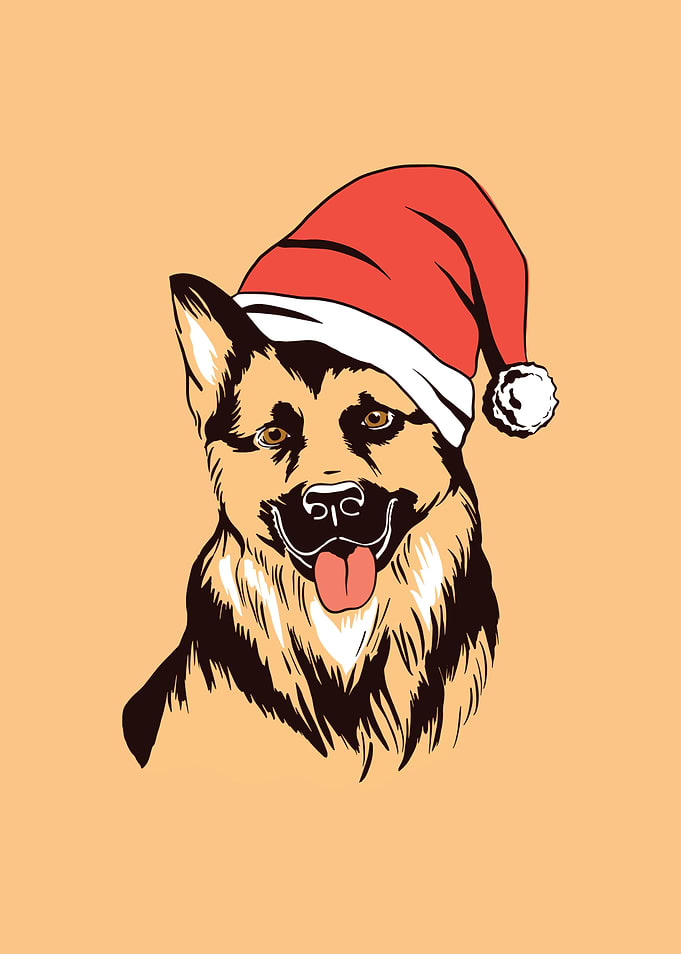Christmas German Sheperd