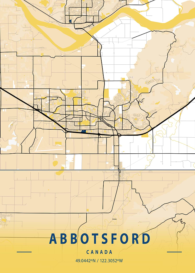 Abbotsford Yellow City Map