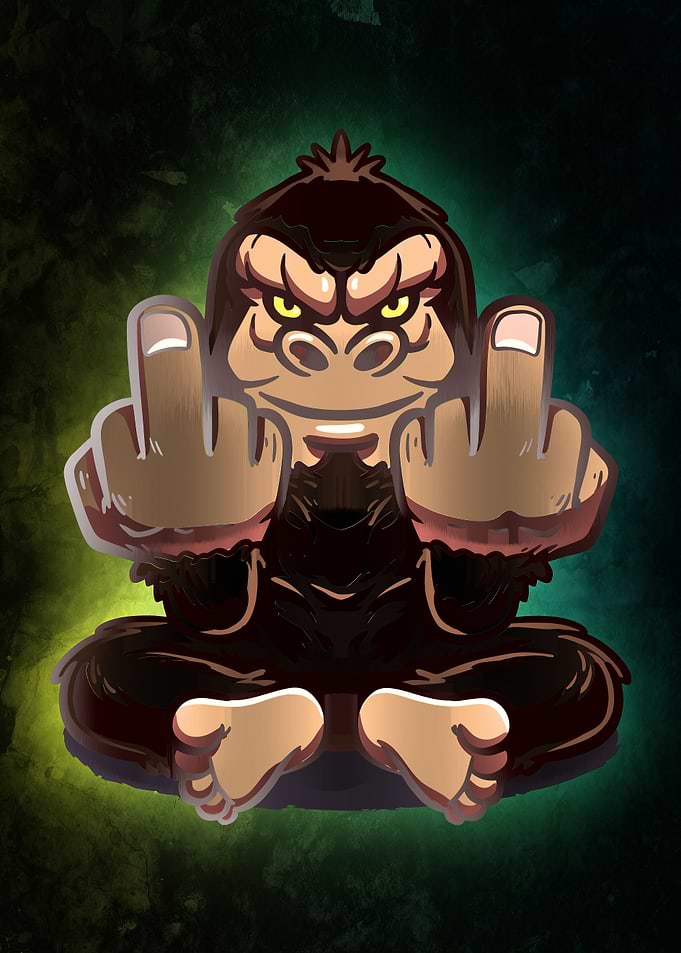 Ape middle fingers