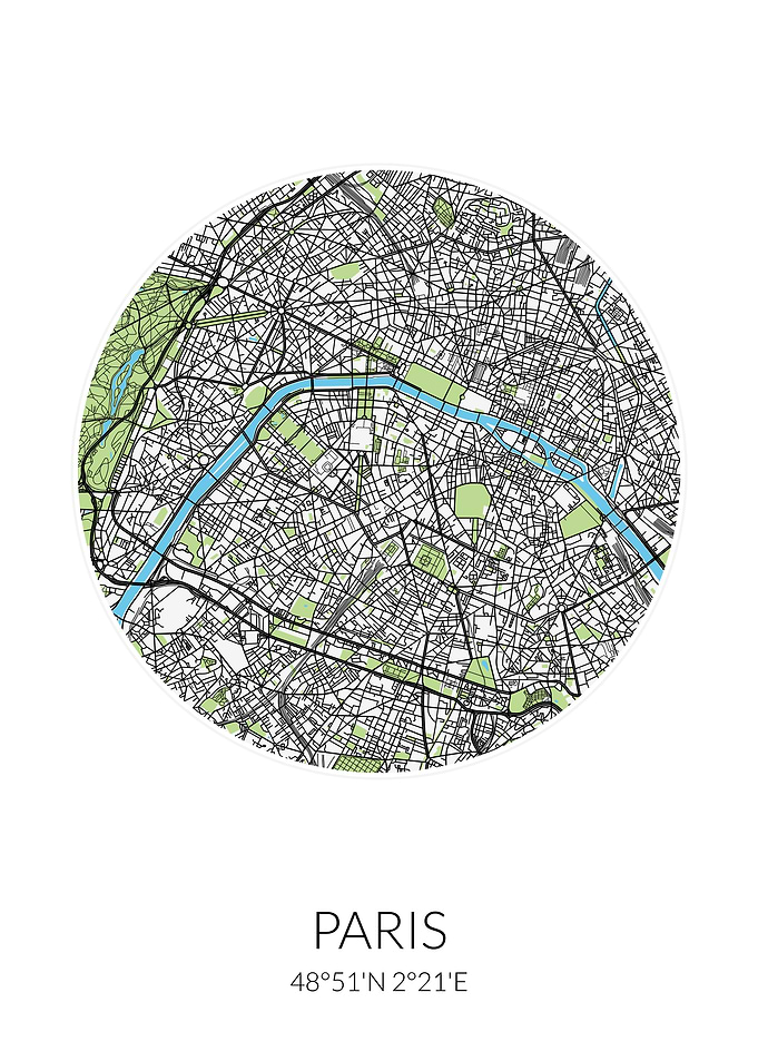 Paris Circle City Map
