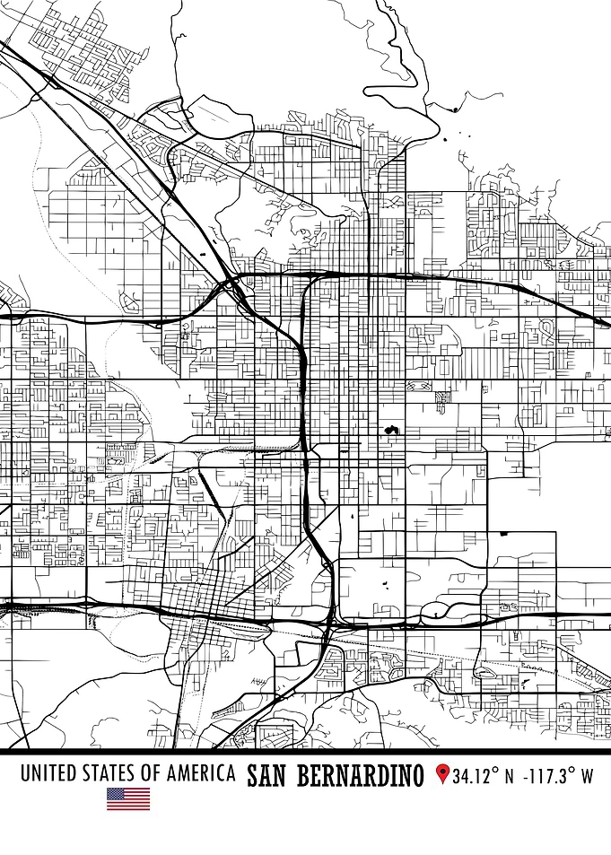 San Bernardino USA Map