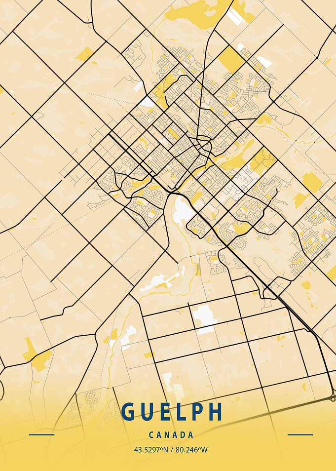 Guelph Yellow City Map