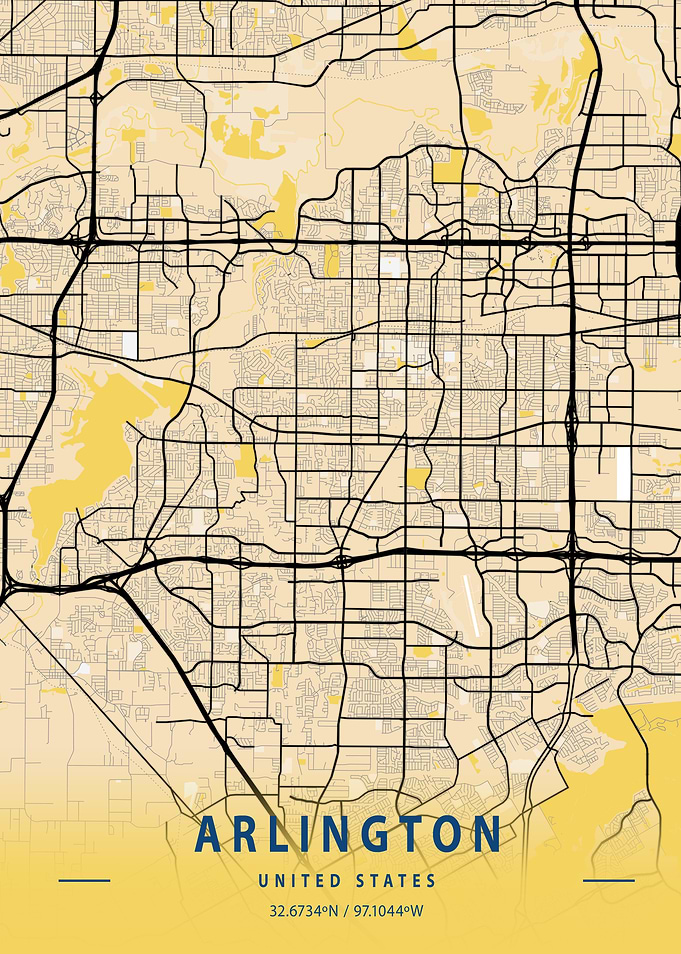 Arlington Yellow City Map