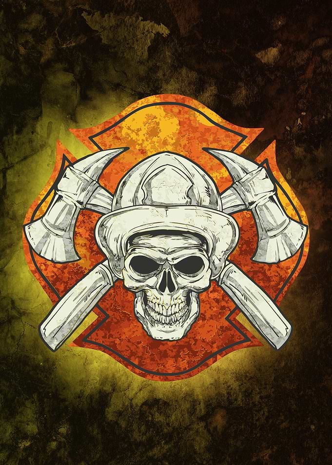 Fireman Skull Art