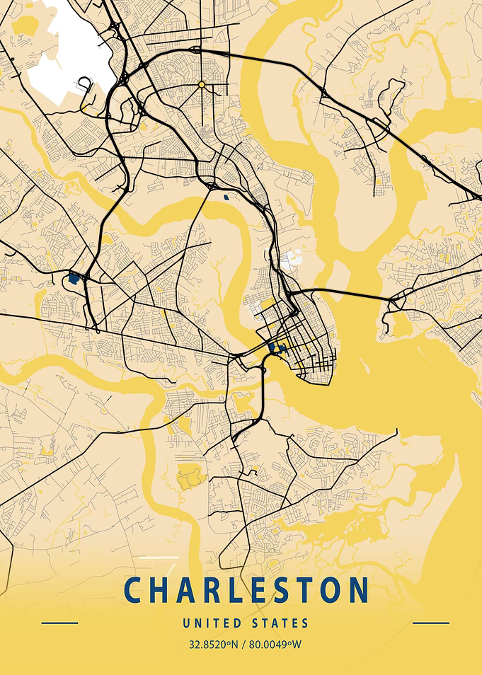 Charleston Yellow City Map