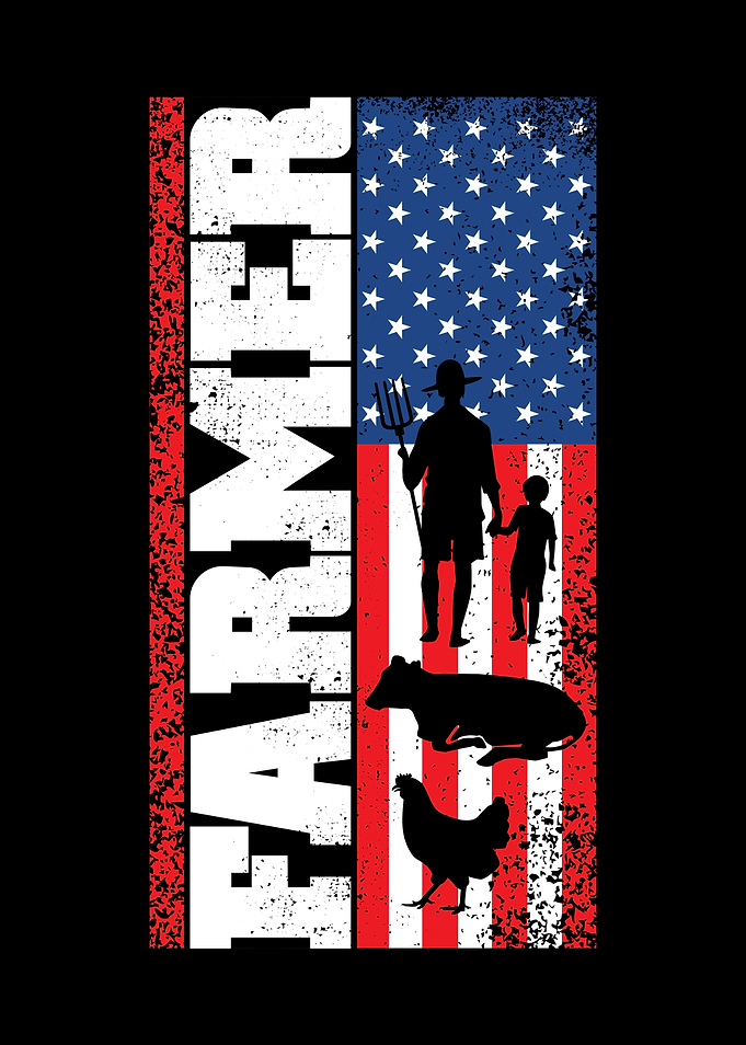 Farmer American Flag Cow