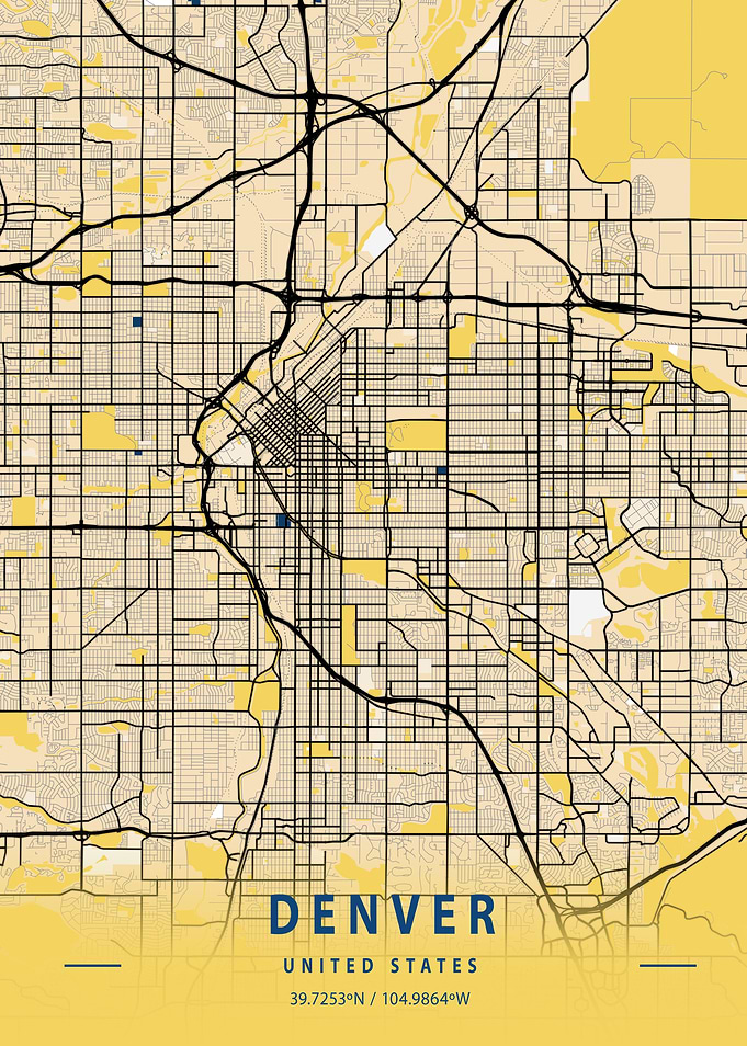 Denver Yellow City Map