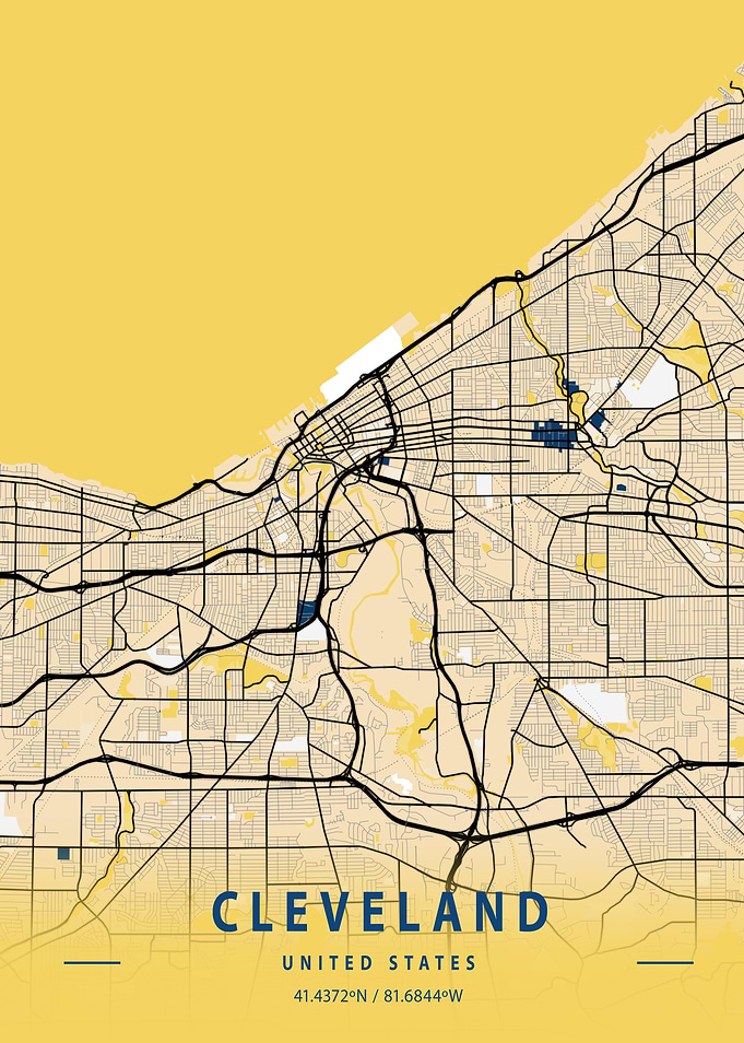 Cleveland Yellow City Map