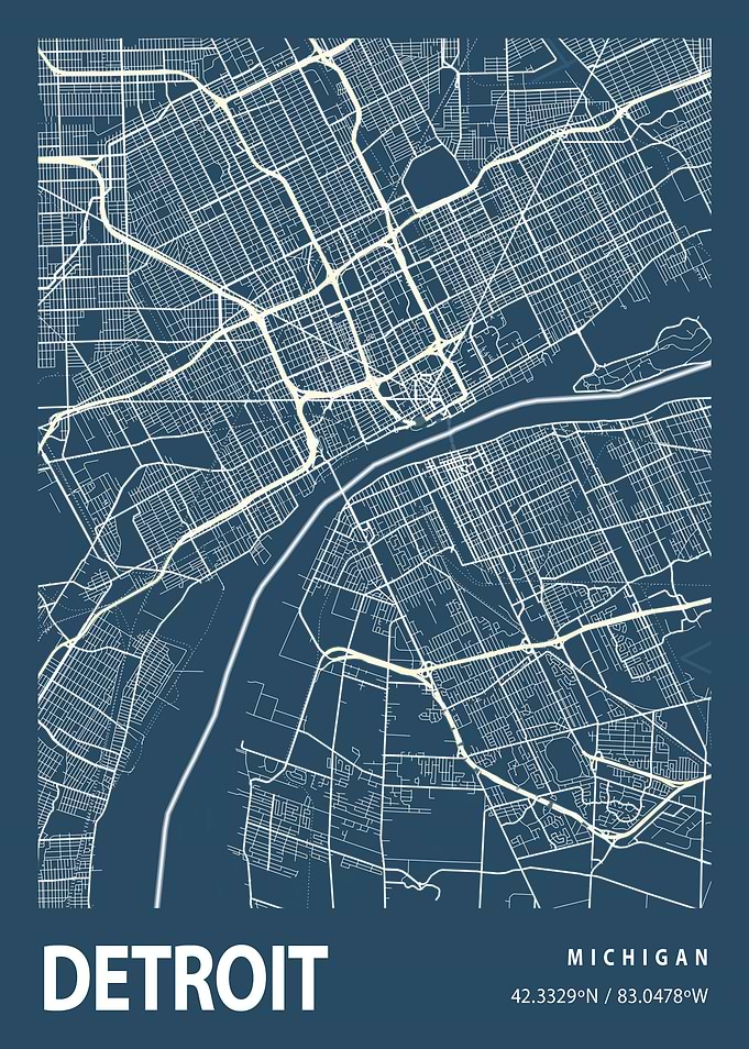 Blueprint map Detroit