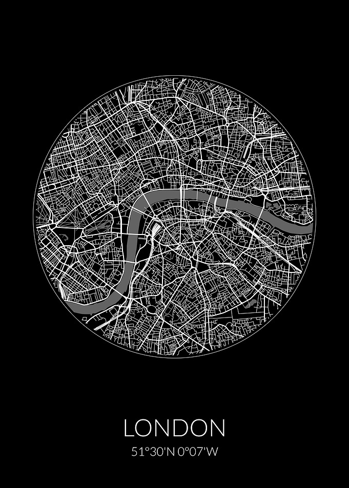 London City Map Black