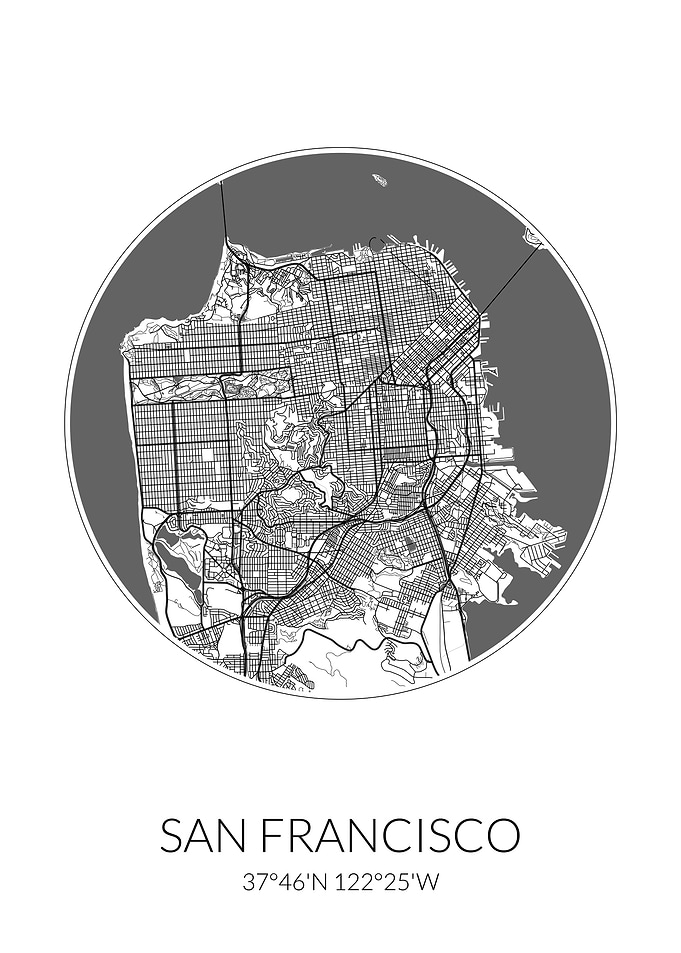 San Francisco Map White