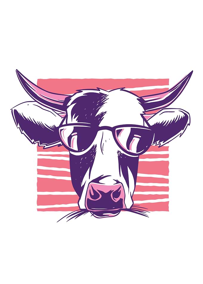 Funny Cow wearing Glasses