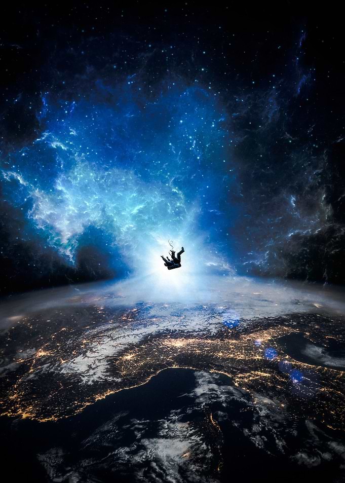 Astronaut falling on Earth