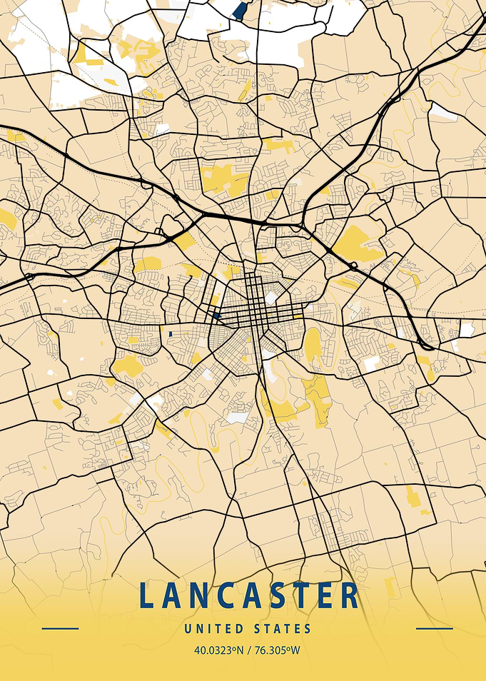 Lancaster Yellow City Map