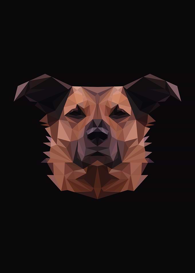 Dog in Lowpoly Art
