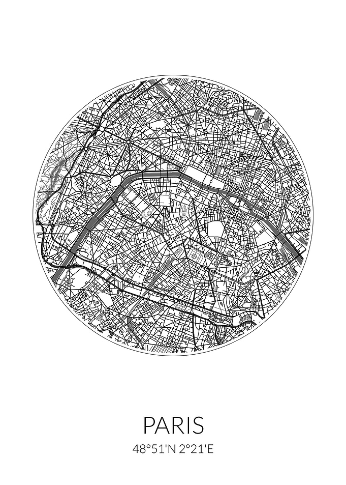 Paris City Map White