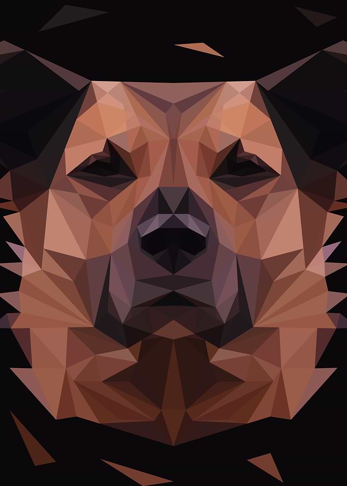 Dog in Lowpoly Art