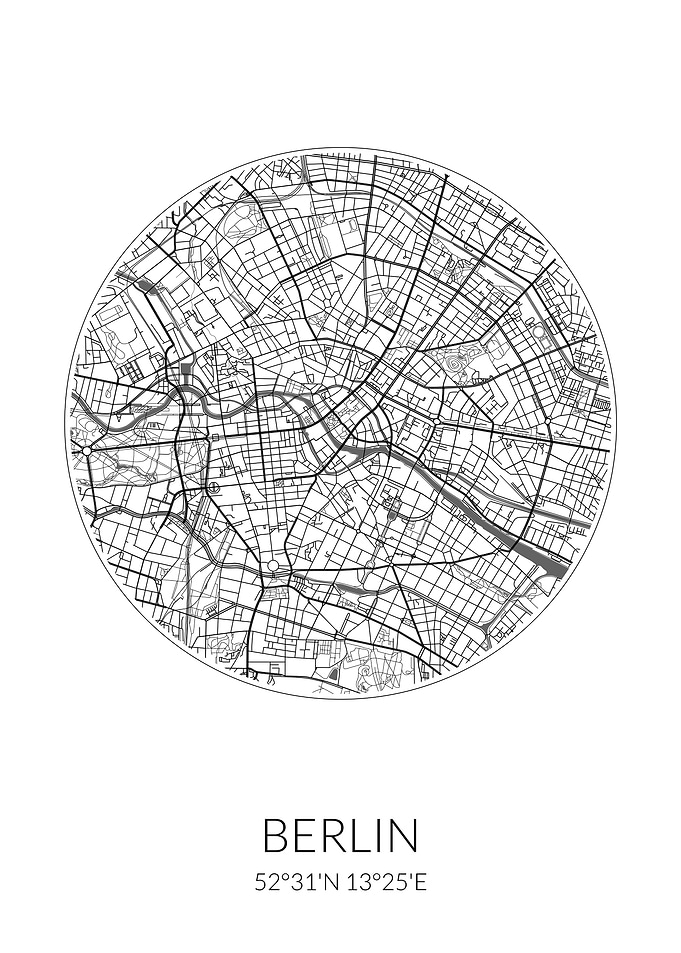 Berlin City Map White