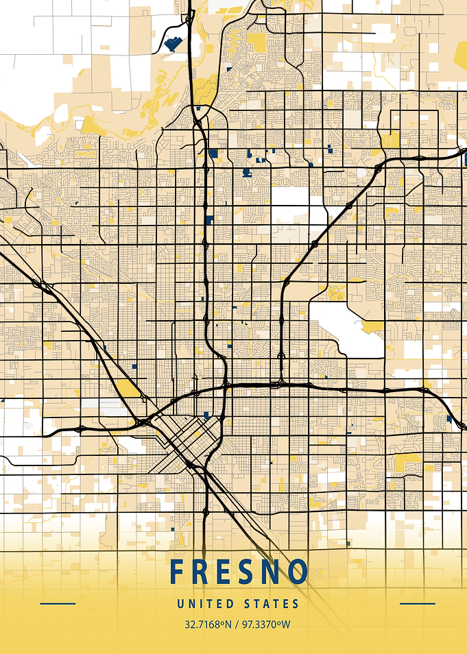 Fresno Yellow City Map