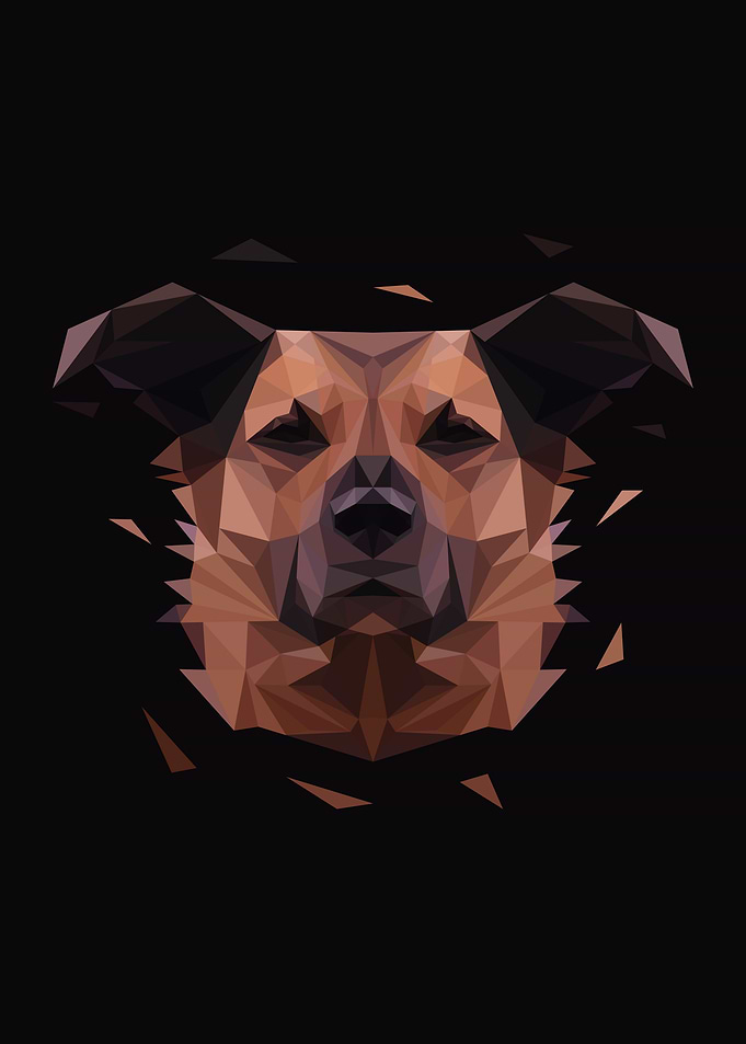 Dog in Lowpoly Art