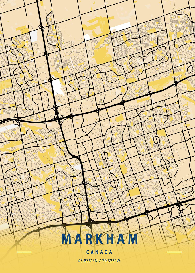 Markham Yellow City Map