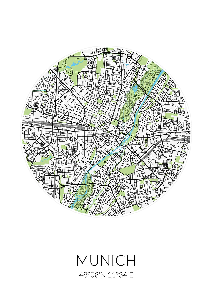 Munich Circle City Map