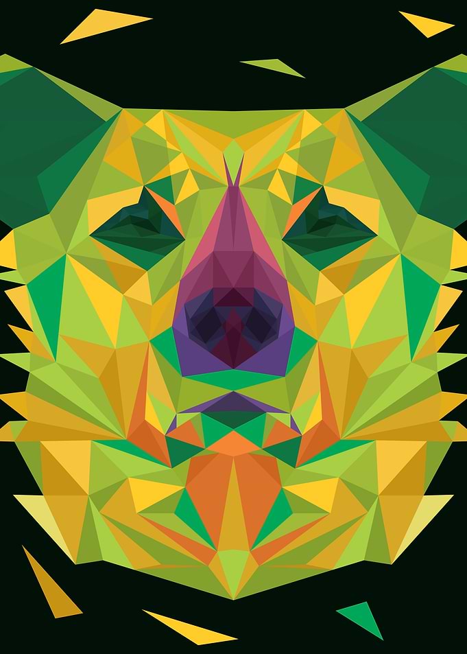 Dog in Lowpoly Art