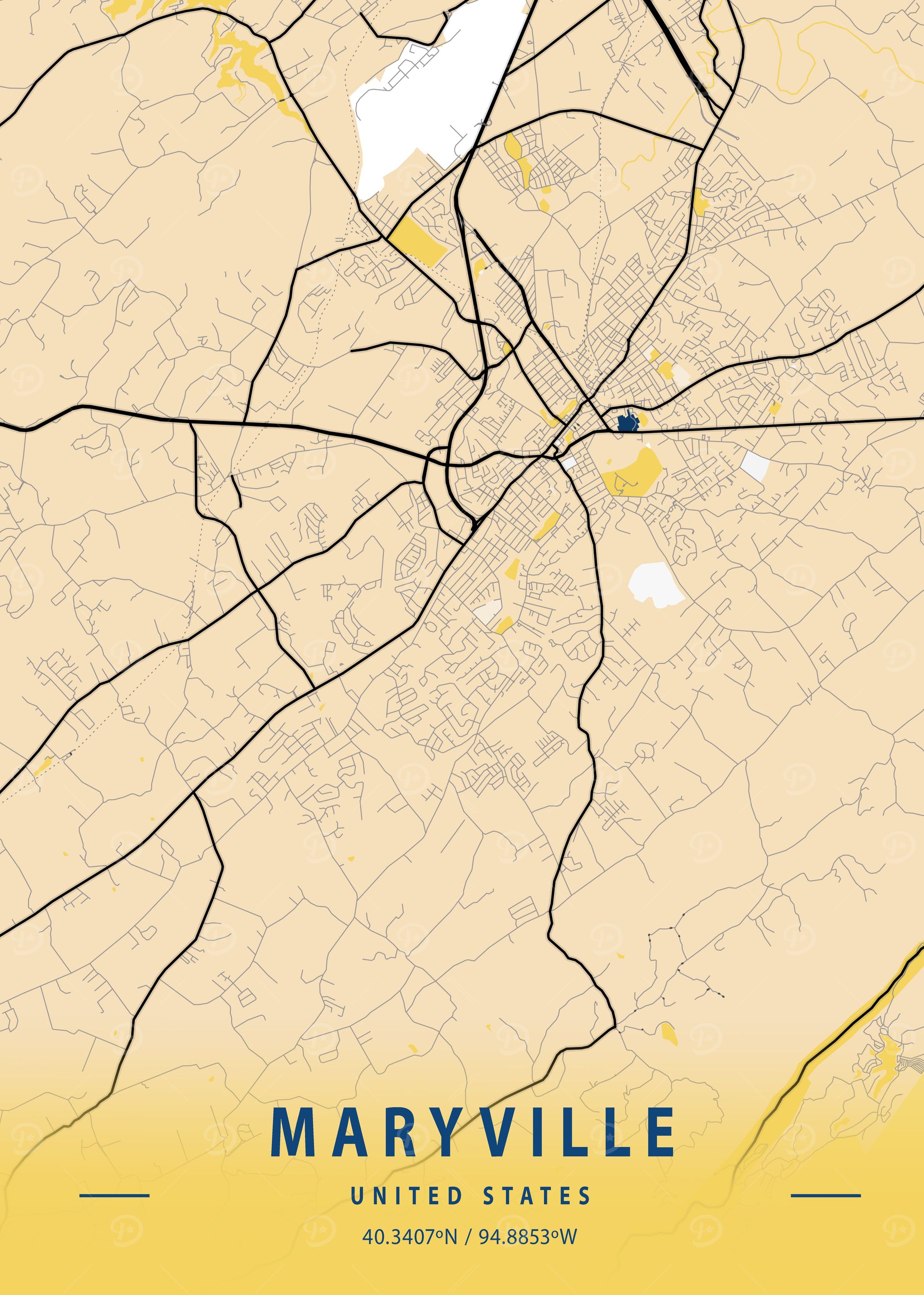 Maryville Yellow City Map