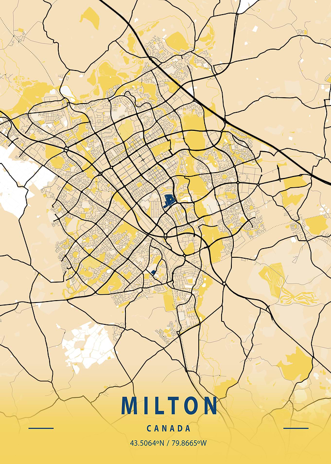 Milton Yellow City Map