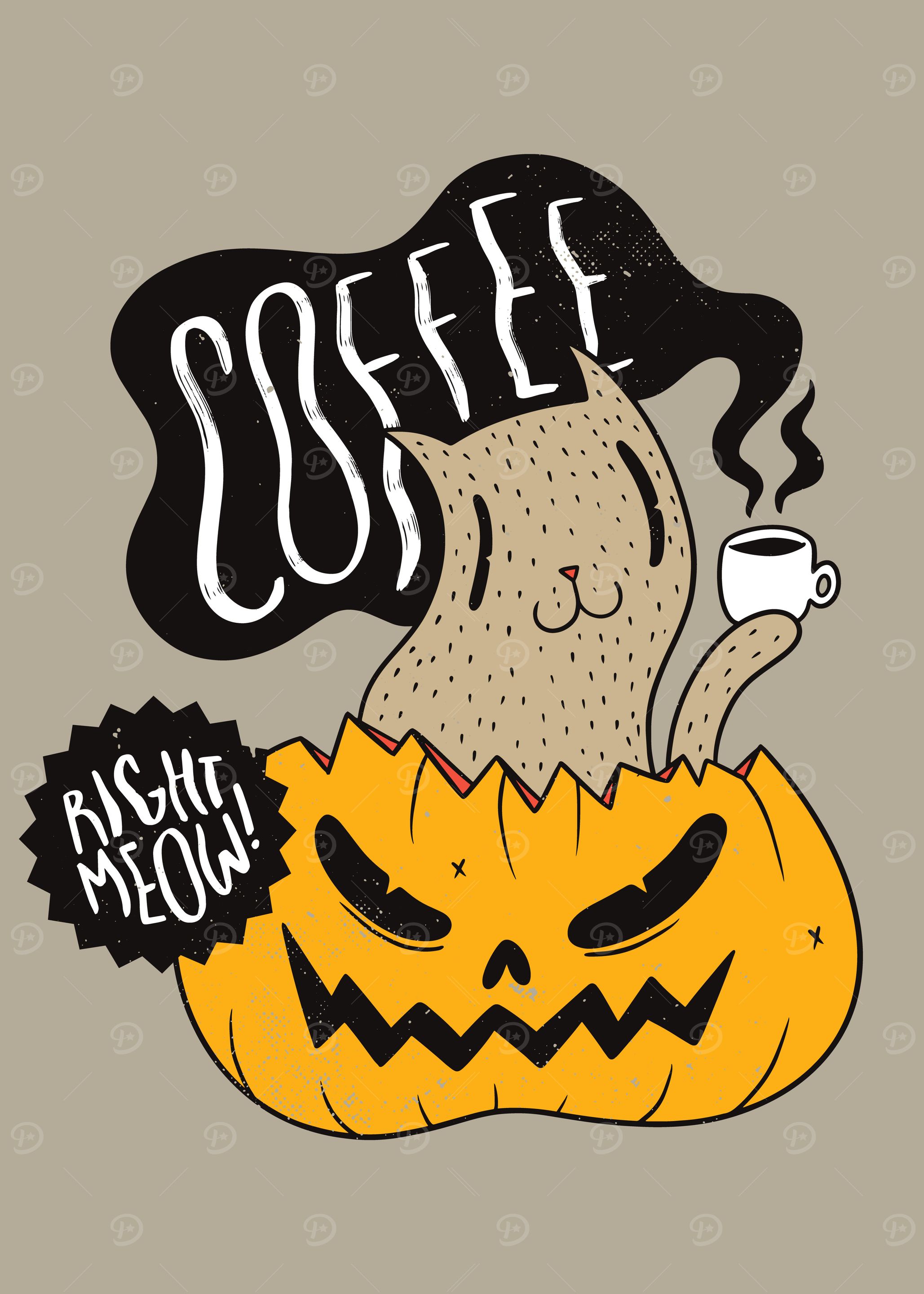 Halloween Coffee Cat