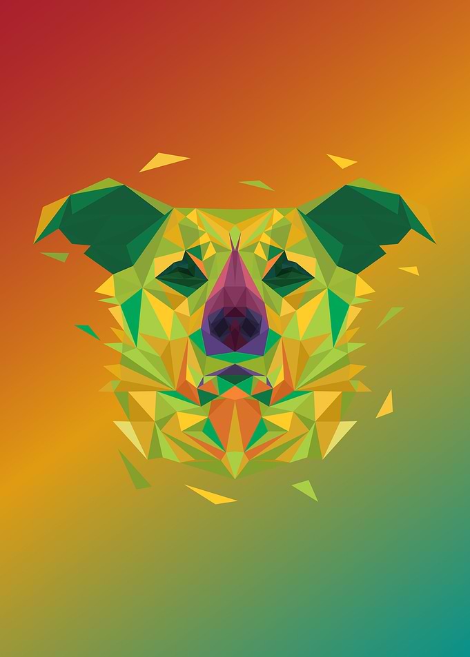 Dog in Lowpoly Art