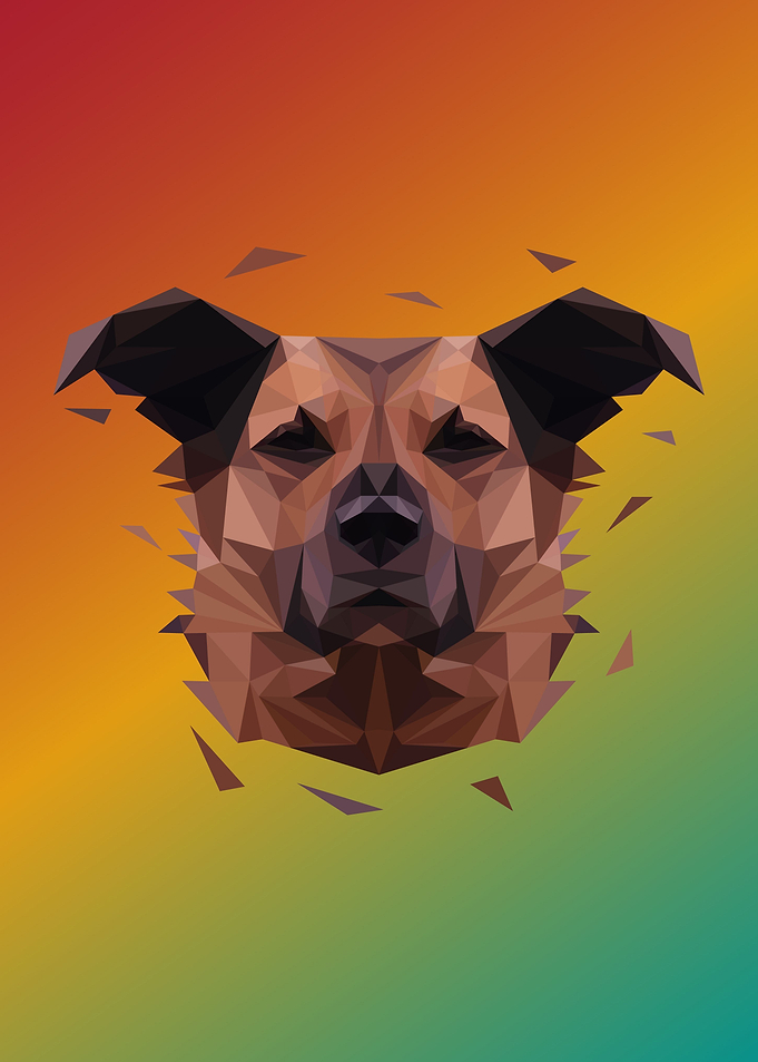Dog in Lowpoly Art