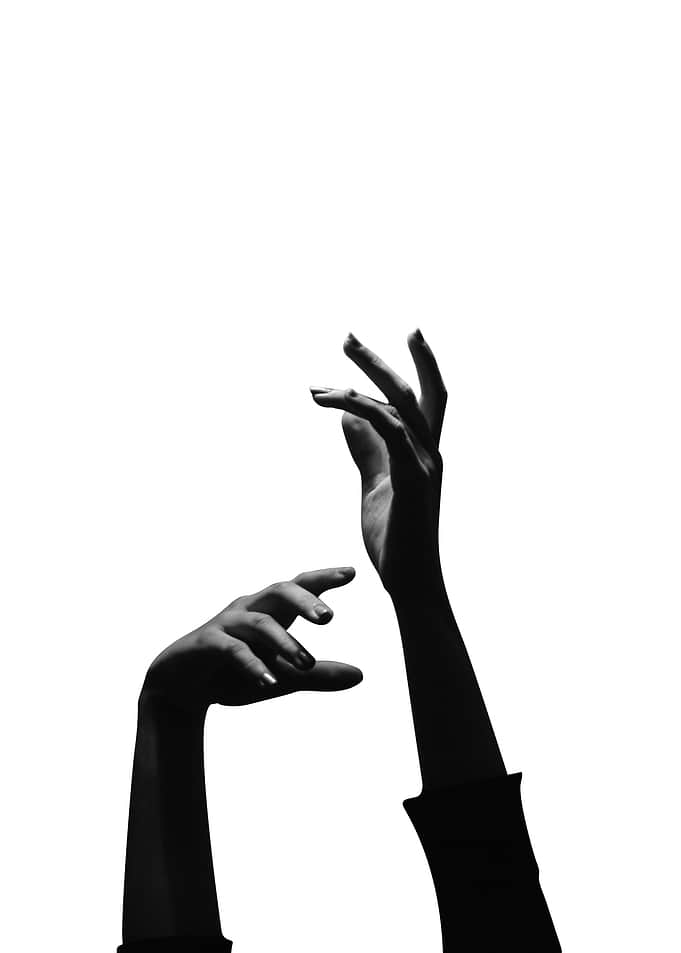 wave hands white