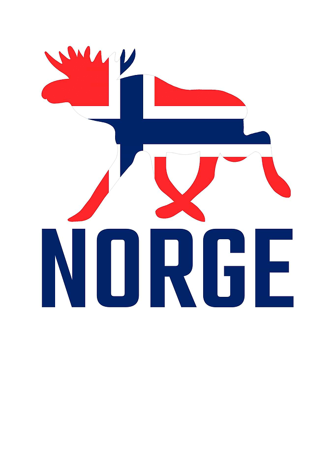 Moose with Norway flag