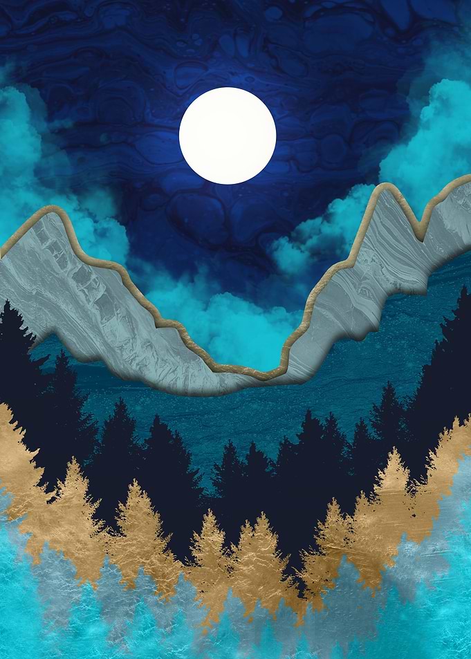 Mountain in the night