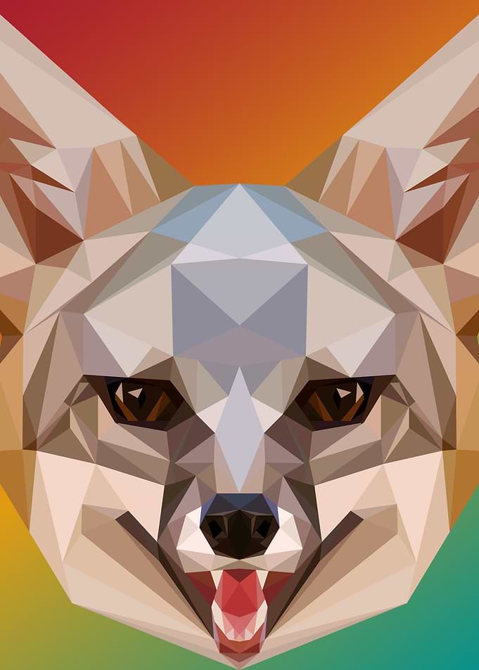 Fox in Lowpoly Art