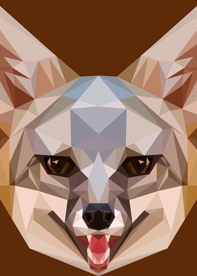 Fox in Lowpoly Art