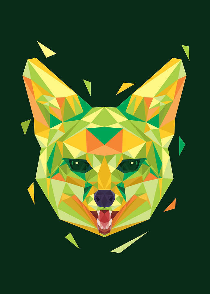 Fox in Lowpoly Art