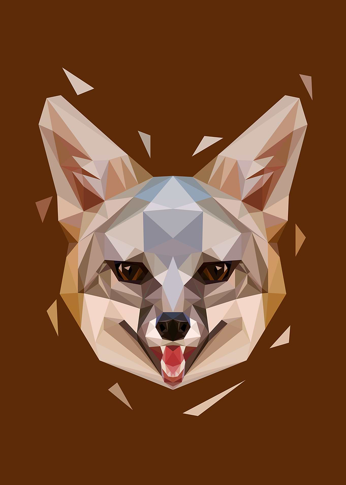Fox in Lowpoly Art