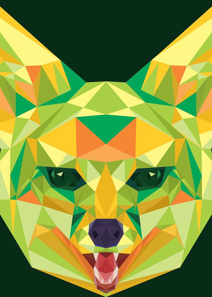 Fox in Lowpoly Art